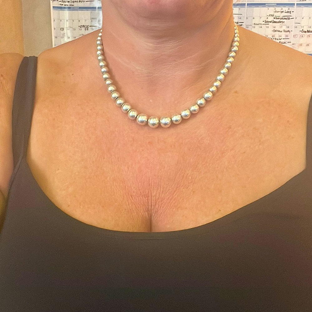 Tiffany silver graduated ball necklace